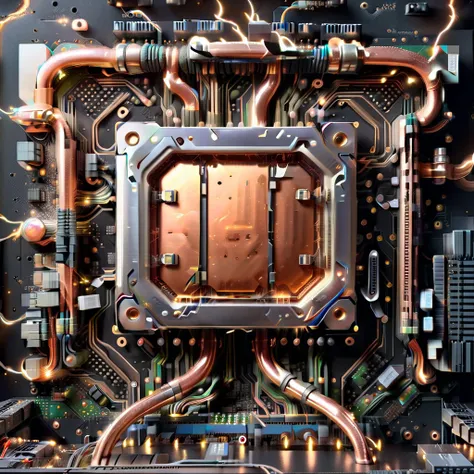 a close up of a computer motherboard with a bunch of wires