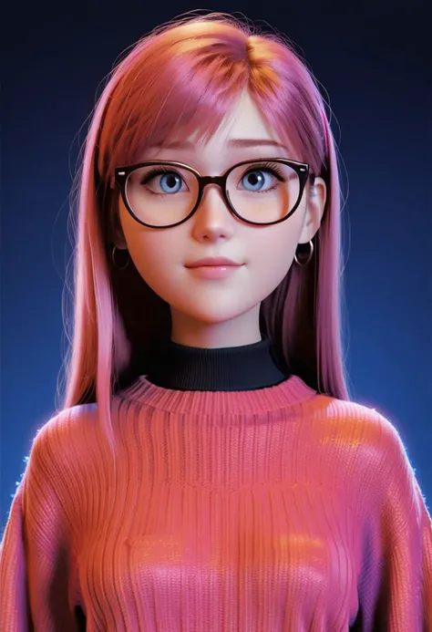 pixar style
1girl, bangs, glasses, sweater,  American, collage, digital, graphic-design, pop-art, portraits