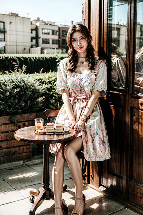 woman sitting on a chair in front of a table with a glass of wine