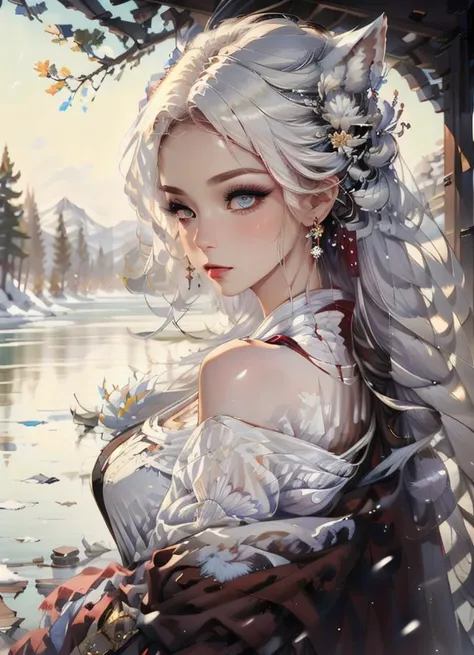 (masterpiece:1.3),high quality,(best quality:1.1),1girl,solo,high quality skin,8k,(looking_at_viewer),(depth of field),focus on the character,(pretty face),(perfect body),milf,curly hair,(long hair),blush,closed mouth,headpiece,jewelry,beautiful detailed g...