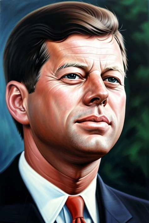 Intricate, classic oil painting of John F. Kennedy