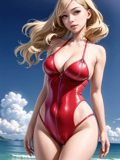 1girl, solo,(best quality),(masterpiece:1.1),full body, looking_at_viewer, red clothes, cute, clear facial skin,