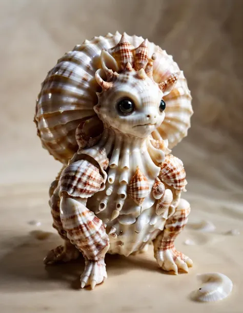 a Fantasy Creature made of Seashell