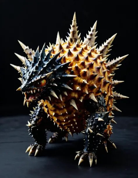 a Monster Hunter made of Spiky sea urchin