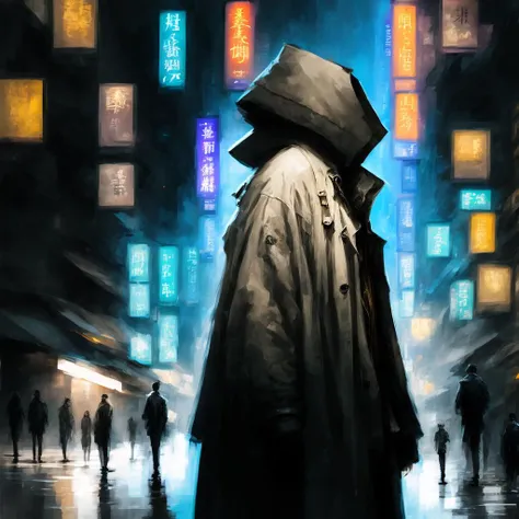 photo, Cyber Hacker Man standing, wearing Trenchcoat in the Streets of Hong Kong (CyberHacker style:1)  <lora:djzCyberHacker:0.8>