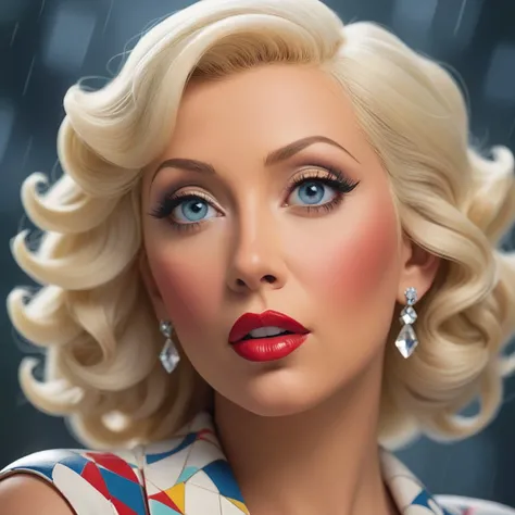 Christina Aguilera, 1940S and Irresistible, Homely Beauty Marks, Thunderstorm, Bokeh, Crystal Cubism, F/2.8