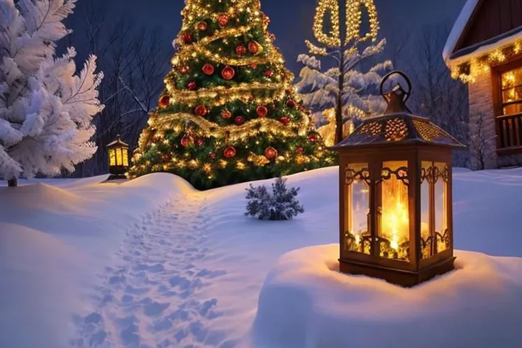 Describe in detail the atmosphere of Christmas which is full of warmth and joy. Picture beautiful Christmas decorations, the tempting smell of cookies, and the glow of Christmas lights. Include moments of family and friends together in a happy atmosphere. ...