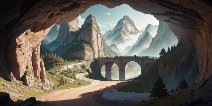 8K,UHD,HDR,highres,masterpiece,Highly detailed,
indoor,staircase,cave,
fantastic,mysterious,suspended and curled mountains,strange and spectacular,the cave walls are inlaid with paintings,colorful paintings are hung on the curly mountain,magic painting,fan...