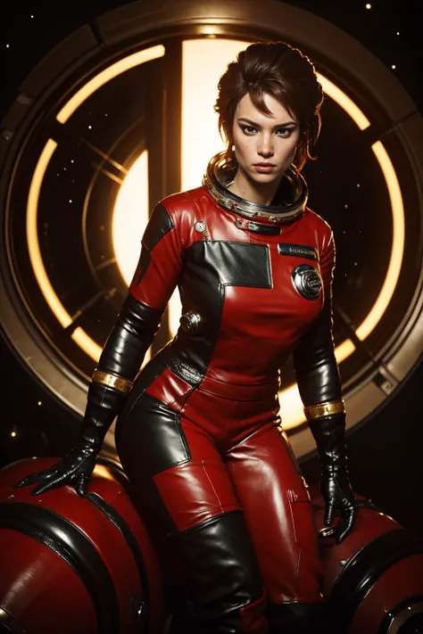 MorgunYu,short brown hair,brown eyes,solo,standing,serious expression,close up, upper body,
MorSpa,gloves,skin tight,black and red spacesuit,boots,space station,dark,lounge area,( surrounded by dark tentacles) black slime,
(insanely detailed, beautiful det...