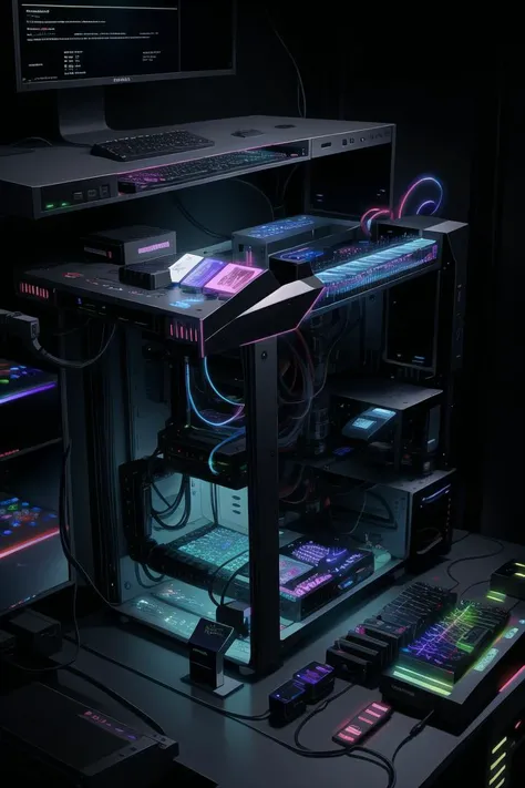 <lora:NerazimAI:.9> NerazimAI ,pc computer case, intricate, details, RGB with gpu and cpu, touching water with rgb for the cpu