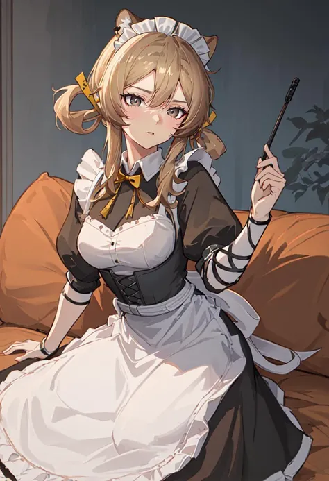 best quality, masterpiece, highres, solo, (du_yaoye_arknights:1.10), (maid:1.40), (long maid dress:1.15), 12 <lora:du_yaoye_arknights:0.80>