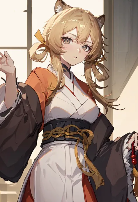 best quality, masterpiece, highres, solo, (du_yaoye_arknights:1.10), (white kimono:1.35), (red hakama:1.35), (wide sleeves:1.20), 13 <lora:du_yaoye_arknights:0.80>