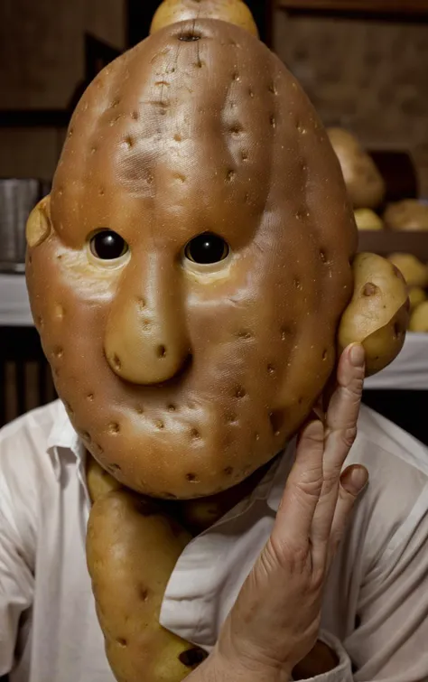 masterpiece,best quality, giant man with a ( potato face:1.4), sharp focus, intricate details