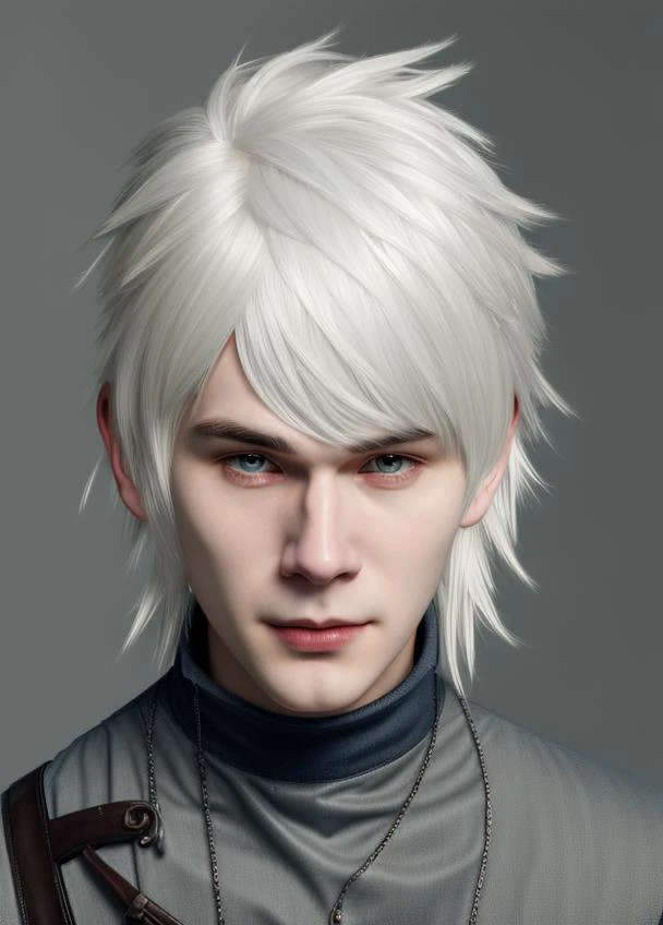 1boy, man, portrait, white_hair, grey_eyes, <lora:nier_brother:0.8>, 8k, masterpiece, absurdres, anime,