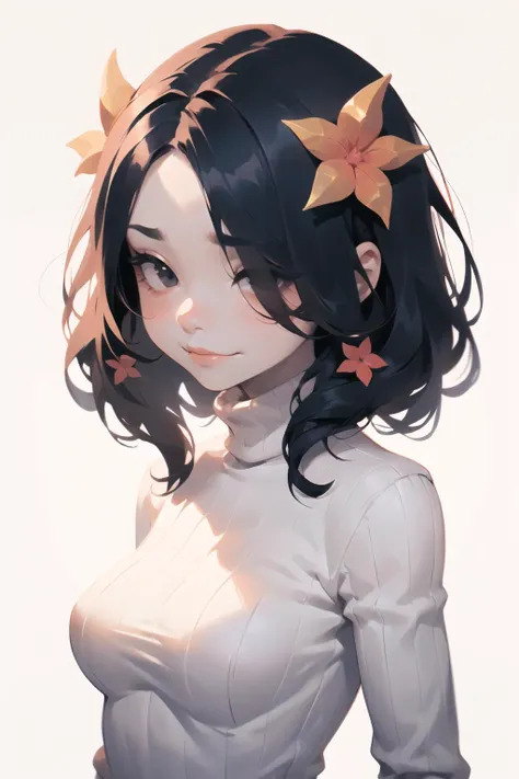 anime girl with flowers in her hair