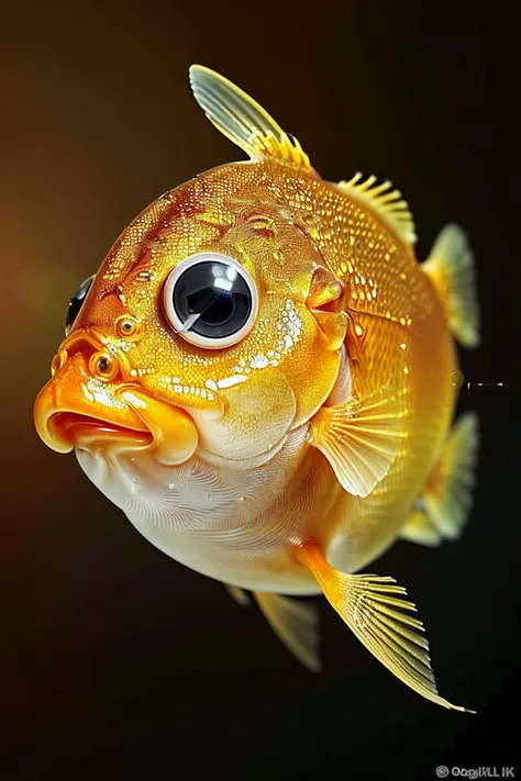 photorealistic photo of a googeyes gold fish, googly eyes, beautiful, (intricate details), unity 8k wallpaper, ultra detailed, aesthetic, perfect lighting <lora:googeyes_v1:0.55>