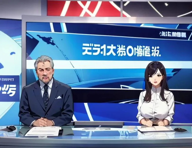 arafed news anchor and a woman sitting at a desk