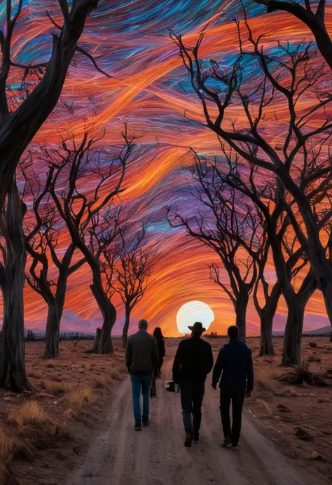 An intricate overland, art by Josh Adamski , Bruce Nauman, Mordecai Ardon, Brandon Woelfel, Ben Goossens