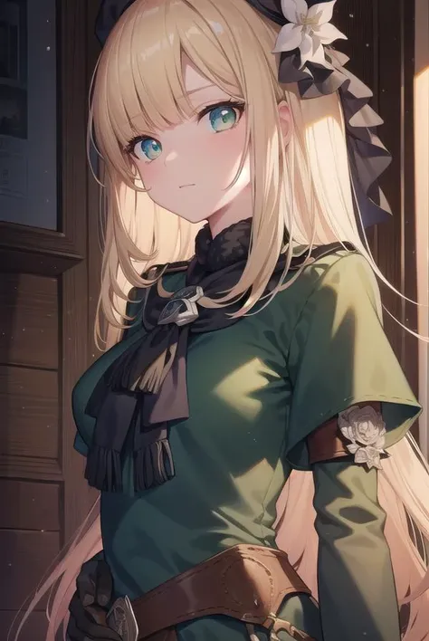 fgoreines, <lyco:reines-lyco-nochekaiser:1>,
reines, blonde hair, (green eyes:1.5), long hair, bangs, blunt bangs, (small breast:1.2),
BREAK beret, black headwear, black ribbon, blue dress, brown gloves, dress, flower, fur collar, fur trim, fur-trimmed sle...