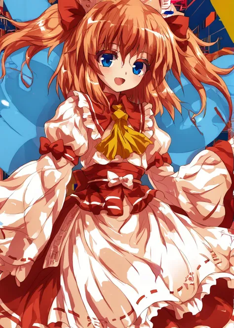 anime girl with long hair and blue eyes in a dress