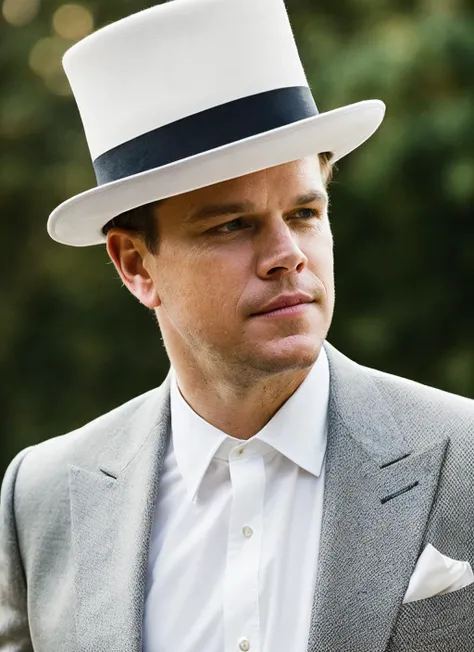 photo of handsome sks person, natural lighting <lora:locon_mattdamon_v1_from_v1_64_32:1.15>, cinematic, top hat