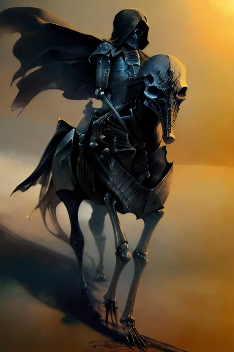 1 knight riding  a horse, skeleton,skull, bones
fantasy, ink sketch 
 (masterpiece, best quality)
Craig Davison
 b3ks1nsk1  <lora:Beksinski2:1>  <lora:add_detail:1>