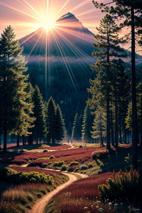 a view of a mountain with a trail going through it