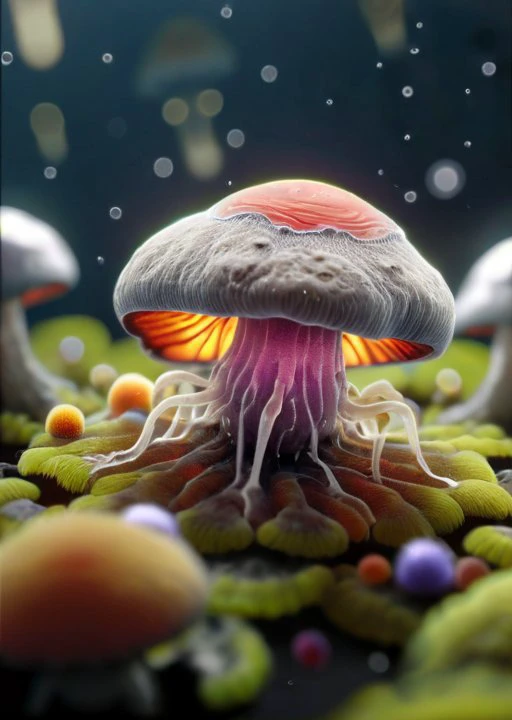 microcosm, under a microscope, spread of fungal disease, (masterpiece), (realistic), 8k, RAW photo, very wide shot, octane render, unreal engine, volumetrics dtx, (film grain, bokeh, blurry foreground)