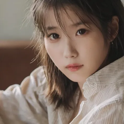 a photo of girl,white shirt,upper body,
8k,award winning photos,iu,brown eyes,
fuji XF 50mm f/2 R WR, <lora:iu:1>