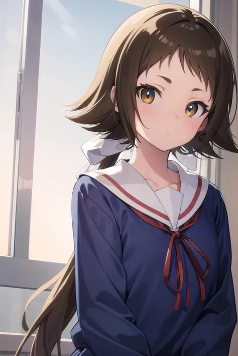 mashiromitsumine, <lora:mashiromitsumine-lora-nochekaiser:1>,
mashiro mitsumine, (brown eyes:1.5), brown hair, ponytail, (flat chest:1.2),
BREAK grey skirt, long sleeves, neck ribbon, red ribbon, ribbon, sailor collar, school uniform, skirt, white sailor c...