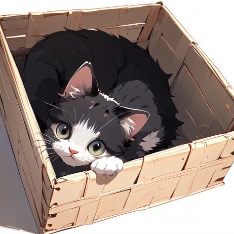 (Masterpiece:1.2, high quality),
<lora:cat_20230627113759:0.8>, lineart, 1cat, (high angle),  <lora:teary:0.7>, full body, (blue| grey cat), inside cat bed, yellow cat eyes, looking at viewer,
simple background,  white background,