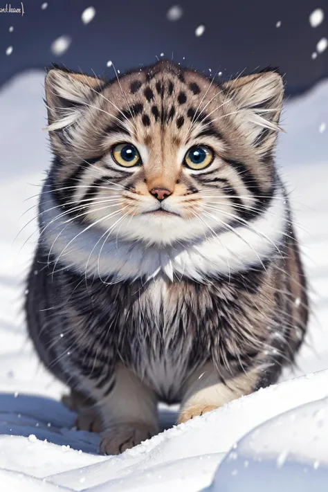 cute tusuncub, showcasing its best quality features such as a big head, fluffy fur, and beautiful eyes, all while maintaining perfect anatomy,
winter scene, flowers,
 <lora:TUSUN:0.6>