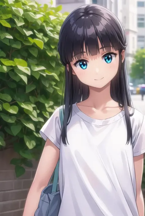 bokunococo, <lora:boku no coco ova-lora-nochekaiser:1>,
coco, long hair, blue eyes, black hair, bangs, blunt bangs, sidelocks, smile,
BREAK shirt, (white shirt:1.5), pants,
BREAK outdoors,
BREAK looking at viewer, (cowboy shot:1.5),
BREAK <lyco:GoodHands-b...