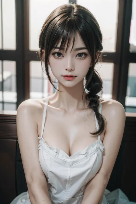 1girl , Infinity braid haircut, demon wings,bright, torso, 
(realistic, photo-realistic:1.37),(8k, RAW photo, best quality, masterpiece:1.2), cute, ultra-detailed,heart-shaped pupils,physically-based rendering, ultra high res, looking at viewer,photorealis...