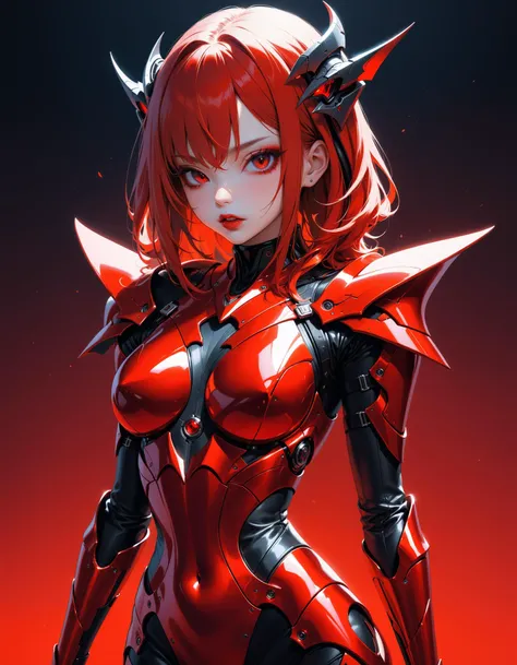 very aesthetic, best quality, ultra detailed, masterpiece, 1girl, wearing futuristic armour, red theme, vampiric, <lora:Add Details XL:1>, <lora:More Artful XL v1:0.5>