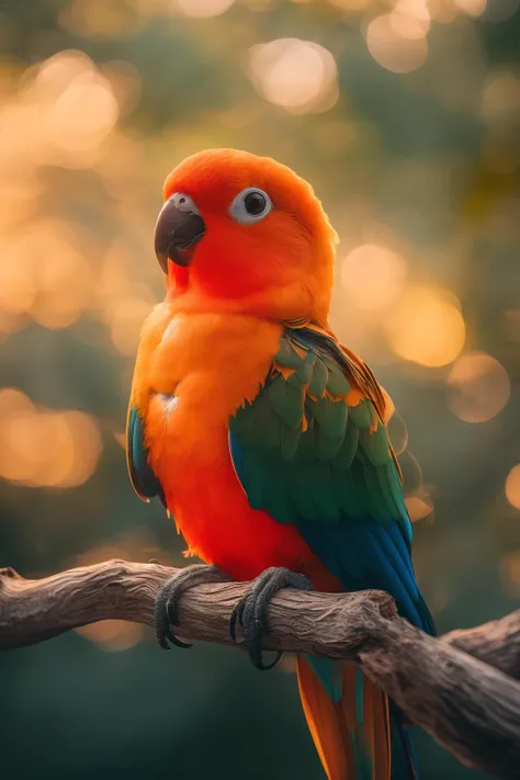 there is a colorful bird sitting on a branch in the sun