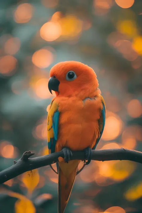 a close up of a colorful bird sitting on a branch