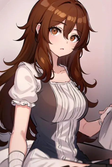 akanetaira, <lyco:akanetaira-lyco-nochekaiser:0.8>,
akane taira, long hair, brown hair, hair between eyes, (brown eyes:1.5),
BREAK thighhighs, dress, bow, collarbone, short sleeves, frills, shoes, puffy sleeves, black footwear, black dress, red bow, white ...