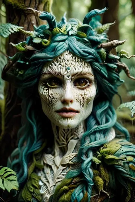 woman in a mythical forest, masterpiece, perfect face, intricate details, horror theme, raw photo, photo unp <lora:zwuul-sdxl:1> zwuul style