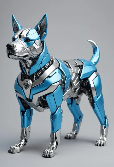 TransformersStyle Sky blue, Silver, dog body <lora:TransformersStyleXL-000009:0.8>