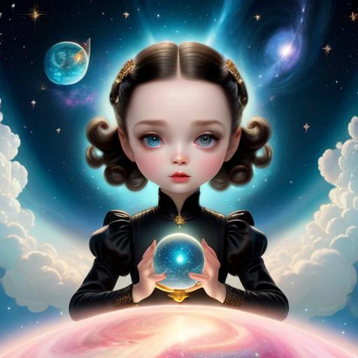 mark ryden, ray caesar, lowbrow style, masterpiece, best quality, highly detailed, sharp focus, dynamic lighting, vivid colors, texture detail, particle effects, storytelling elements, narrative flair, 16k, UE5, HDR, subject-background isolation, Nebula-Wa...