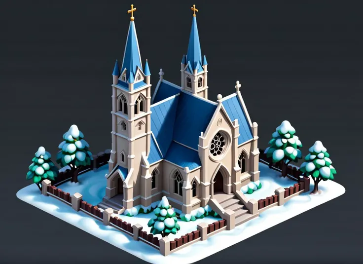 casual illustration of gothic church, isometric, award winning illustration,  playrix  <lora:Playrix:0.8>