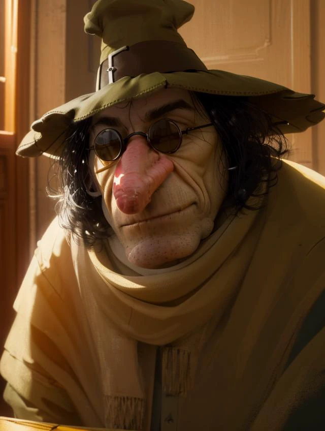 blindpew, photo of man, hat, sunglasses, full body, black hair, (witch hat:0.8), (red nose:0.4), facial hair, parody, big nose,  
<lora:blindpew:1>,, (masterpiece, best quality), 8k, sharp focus, soft lighting, skin detail