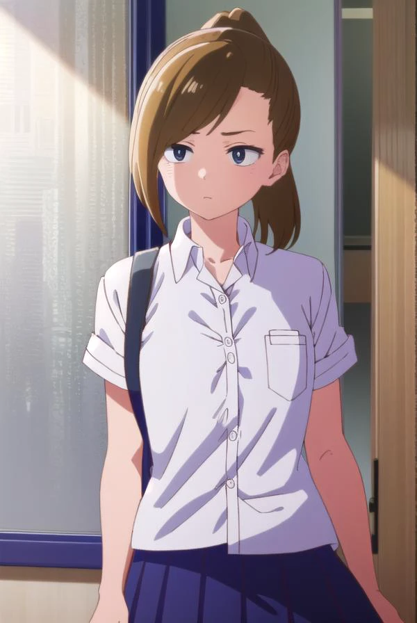 serinayoshida, <lora:serina yoshida s1-lora-nochekaiser:1>,
serina yoshida, brown hair, ponytail, (black eyes:1.5),
BREAK skirt, shirt, school uniform, white shirt, short sleeves, pleated skirt, collared shirt, blue skirt,
BREAK indoors, classroom,
BREAK l...