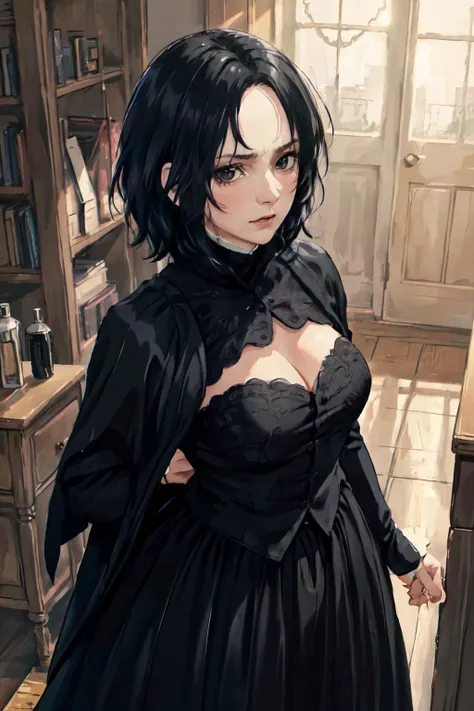 (best quality, masterpiece, RAW photo,ultra-detailed:1.2), <lyco:GoodHands-beta2:1.0>,1girl, looking at viewer, ungry,
<lyco:snape_v1.0:0.8>Severus Snape, GS-Girlish, large breasts, black dress, black long skirt, wizard, black tigh high, from above,magic, ...