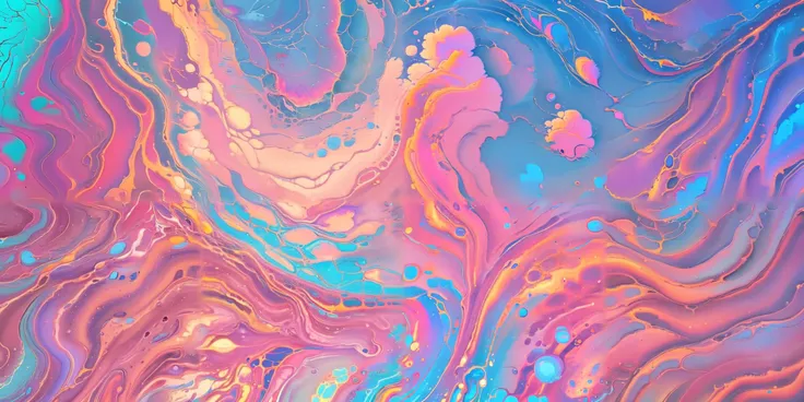 a close up of a colorful liquid painting on a surface