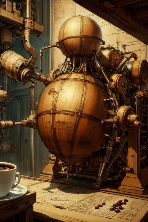 <lora:DaVinciTech:1>, scifi, davincitech, by leonardo da vinci, coffee beans