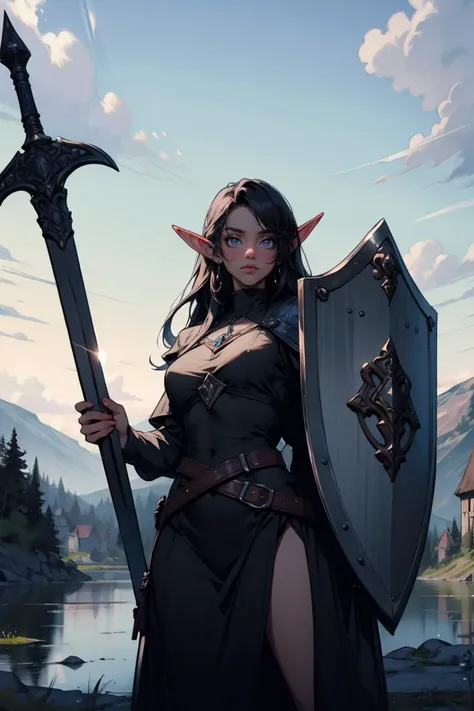 (masterpiece, best quality, detailed, highres), absurdes, elven woman, knight, fantasy landscape, sword and shield,
<lora:GoodHands-beta2:1> <lora:Astraali_RETRO_2:1>