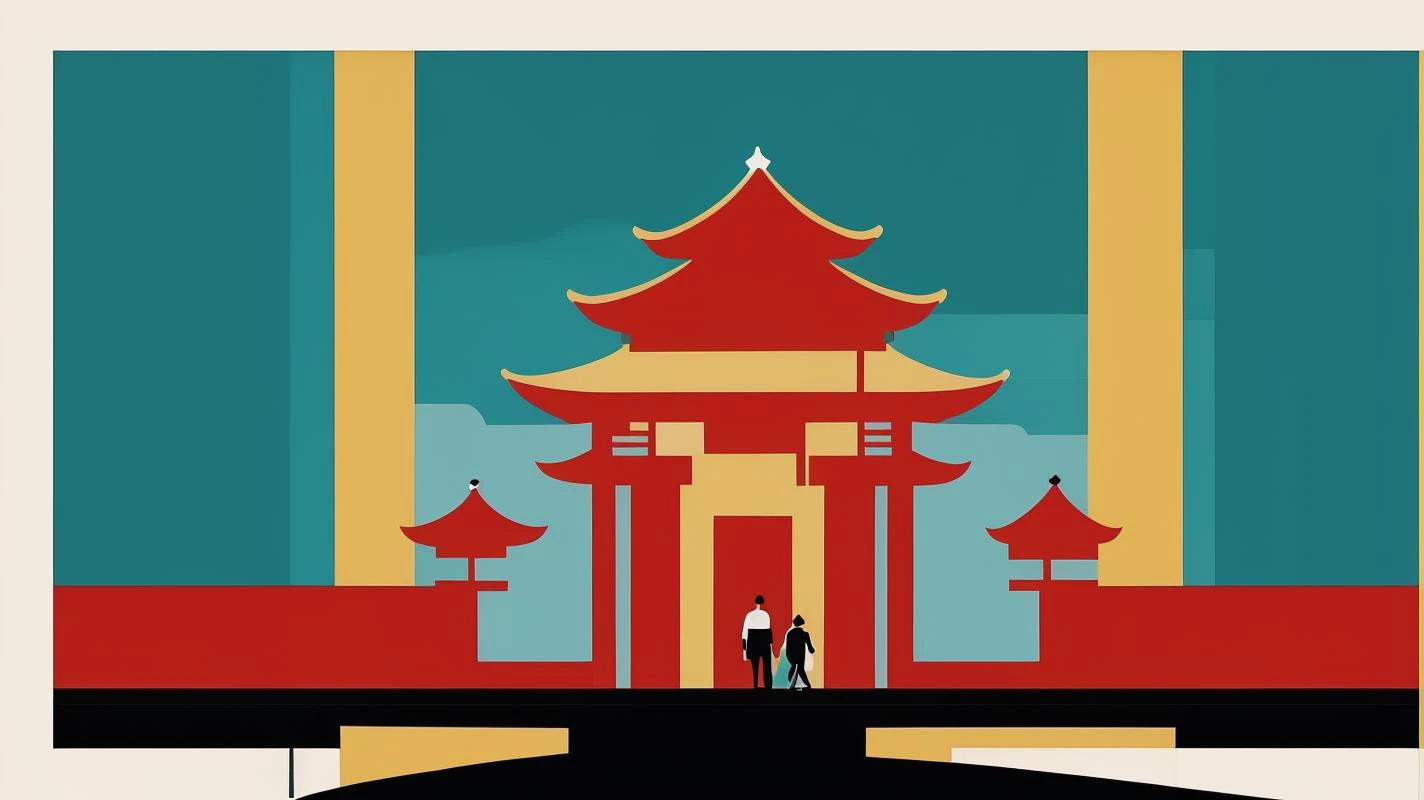 best quality,masterpiece,highly detailed,ultra-detailed,<lora:neg4all_bdsqlsz_V3.5:-1> 
( chinese architecture,:1.3) temple gate,  <lora:minimalism_pop_last:2>   <lora:Vectorart_last:1>  <lora:Flat_Design_last:2> <lora:inkpunk_v4:0.5> inkpunk