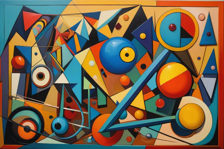 painting of a colorful abstract painting with circles